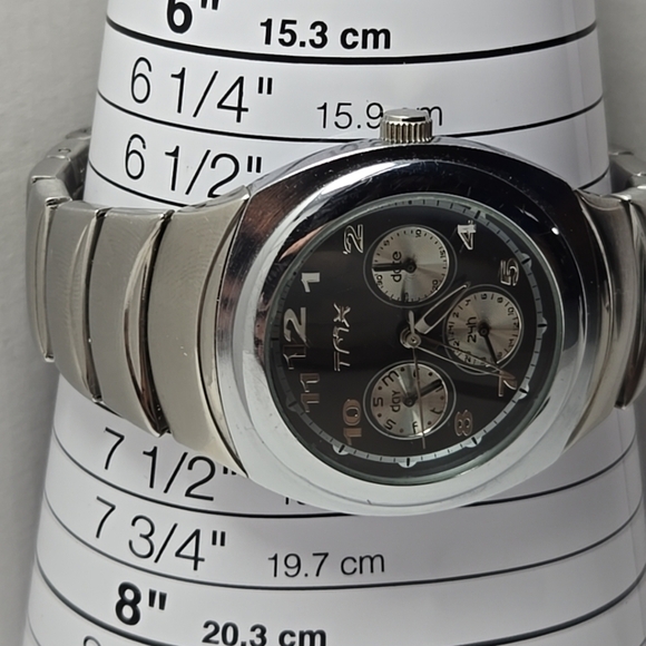Mens Vintage Timex TMX T73361 Chronograph 30m K2 Stainless Steel Gray Dial Watch - Picture 6 of 10